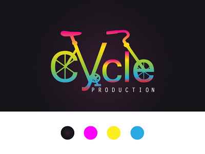 Cycle production branding concept creative illustration logo logo design typography vector