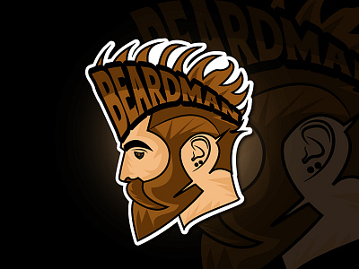 beard man caricature icon illustration logo mascot