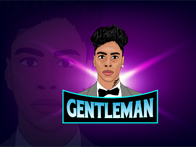 Gentleman caricature cartoon character logo mascot