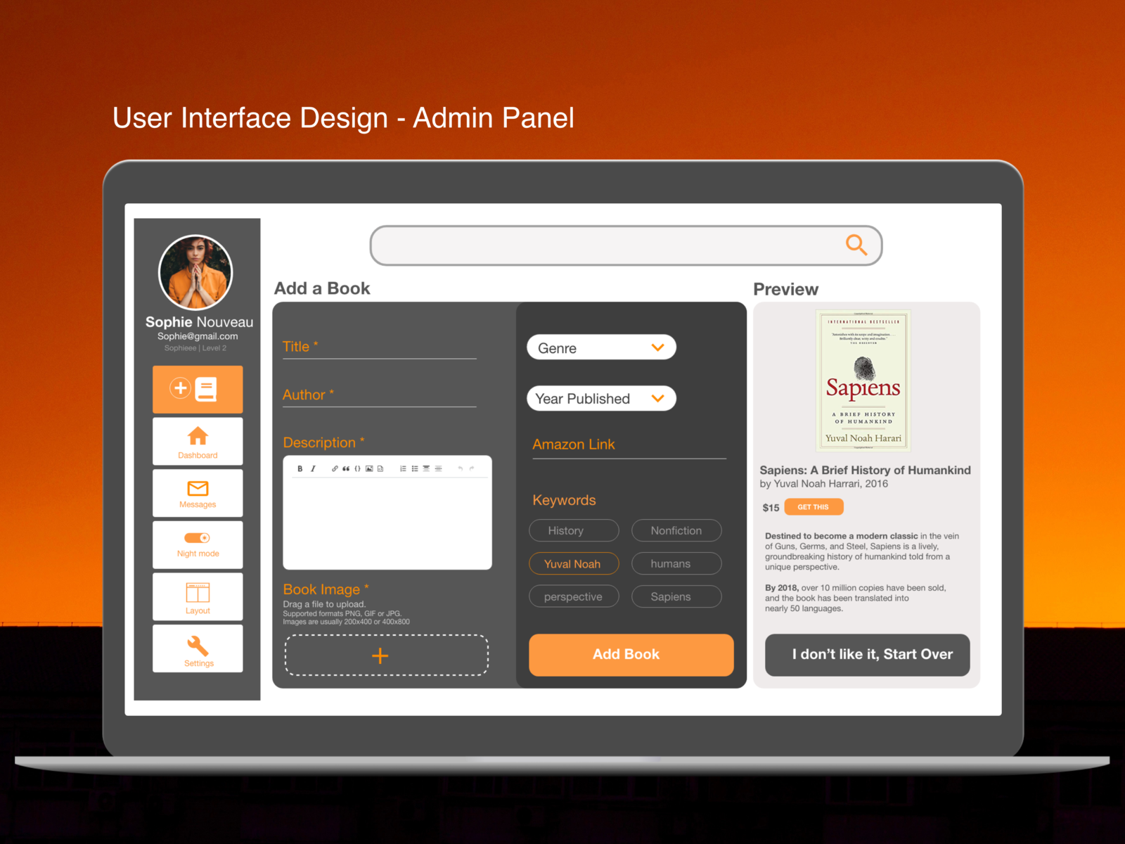 UI design for an admin panel by Joy Real on Dribbble