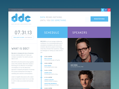 Branding: DDC Website Homepage design blue branding event flat homepage timeline