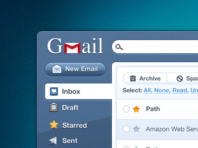 Gmail Pokki Final Ui pokki windows7 ui blue grey buttons gmail icons icon