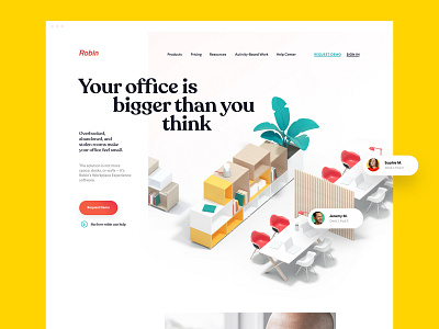 Homepage, Website for Robin | 3D Illustration