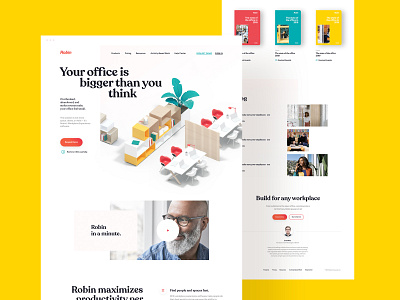 Homepage, Website for Robin | 3D Illustration 3d branding design hero homepage homepage design identity landing website