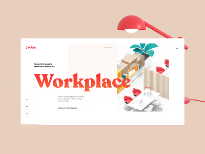 Landing page for Robin's website | Webdesign illustrations lamp landing page office web design webdesign wework