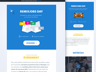 Newsletter/Email Design blue design flat illustrations layout newsletter orange remixjobs