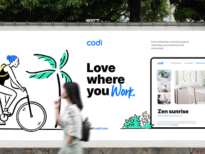 CODI Outdoor Design Campaign campaign desk illustrations offices outdoor campaign wework