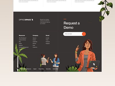 Footer for a SaaS marketing site colors footer homepage illustrations landing page saas