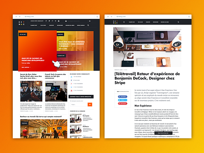 Designing News (DevMag) blog gradients layout