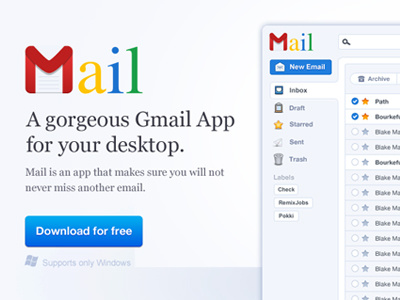 Google Mail Website UI App / Homepage / Header (Part1) gmail header homepage website