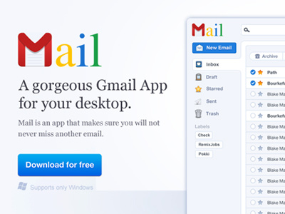 Google Mail Website UI App / Homepage / Header (Part1) 