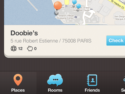 New iPhone app design | Map UI,UX interface apps blue brown design interface iphone map orange ui