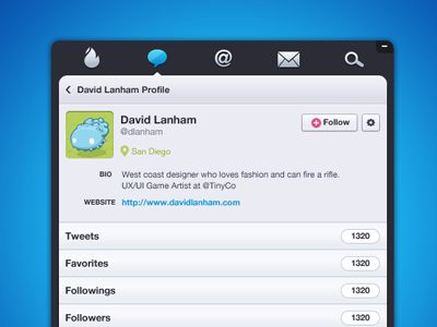 Tweeki App | UI Profile screen