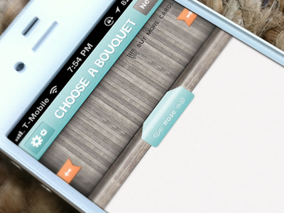 Iphone App navigation bar UI for Flowerly! buttons iphone nav bar navigation shelf ui wood