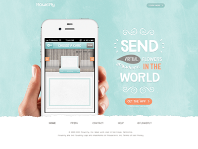 IOS iPhone App Homepage Design for Flowerly