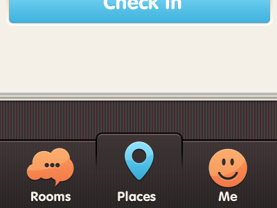 Tab bar iPhone app design - Round2 apps blue brown design interface iphone map orange ui