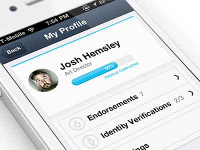 New IOS iPhone app design | Profile UI,UX interface