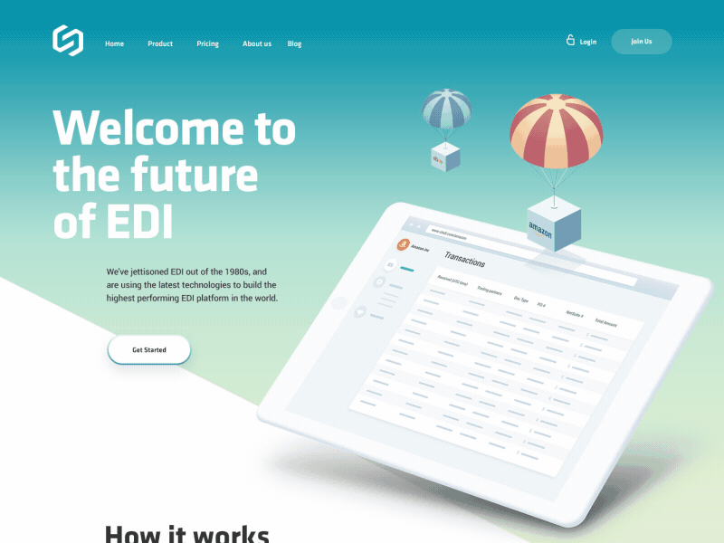 Homepage for a Saas, Healthcare startup edi enterprise gradient homepage isometric landing saas