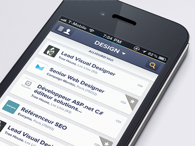 IOS iPhone app design concept | Job board