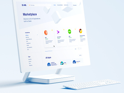 Marketplace design for FinTech startup blockchain branding crypto homepage identity isometric listing listings marketplace