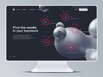 3D Motion Features Page Website for an AI Startup 3d ai artificial intelligence branding dark data visualization homepage icons identity illustrations landing page landing pages motion product page