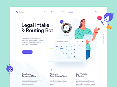 Features Landing Page Design for a SaaS website brand branding characters feature features identity illustration monkey saas websdesign website