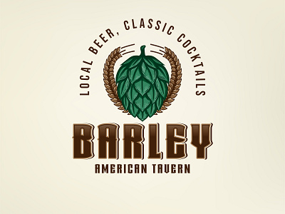 barley, beer, hop logo