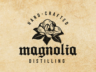 Magnolia Distilling Logo branding design drawing flower graphic design icon illustration logo magnolia vector vintage
