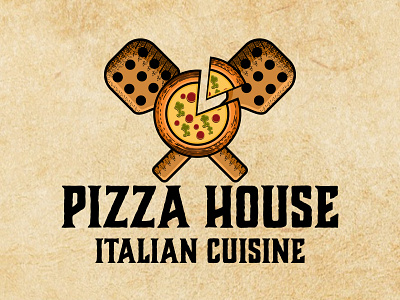 Vintage Pizza House Italian Cuisine design illustration italian slice vintage