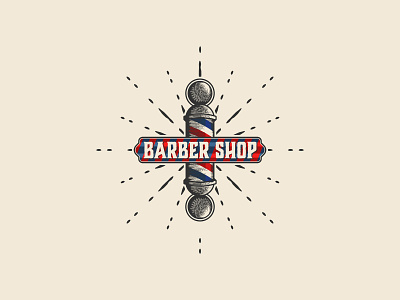 Barber Shop Logo adobe illustrator badge barber barbershop branding classic design dribble hand drawn illustration logo pole shop vector vintage