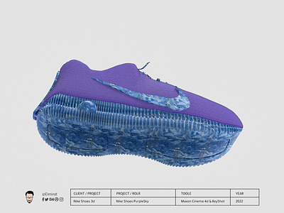 Nike Shoes PurpleSky 3d 3dart art c4d keyshot nike render shoes sky