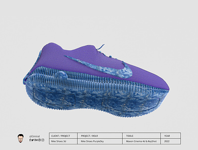 Nike Shoes PurpleSky 3d 3dart art c4d keyshot nike render shoes sky