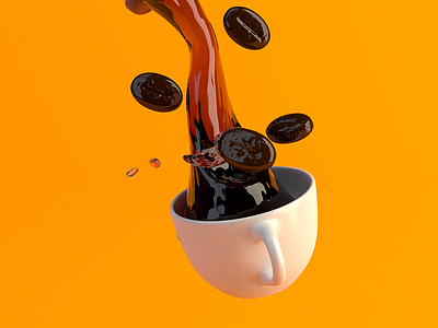 Coffee 3d 3d brand c4d coffee color design designer identity illustrator