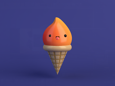 Happy Ice Cream! character cone creative emoji happy ice icecream icon smile