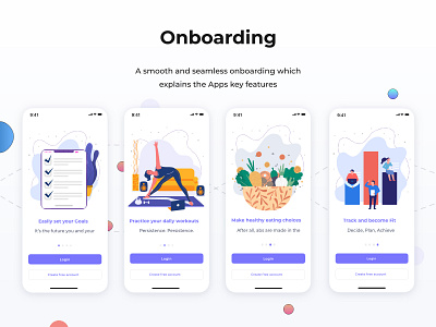 Onboarding for a fitness App app appdesign design fitness illustration onboarding product design uidesign uiux ux design