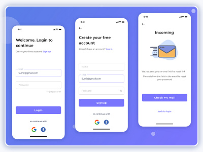 Login and Signup pages app appdesign design login login design product design signup simple uidesign uiux ux design