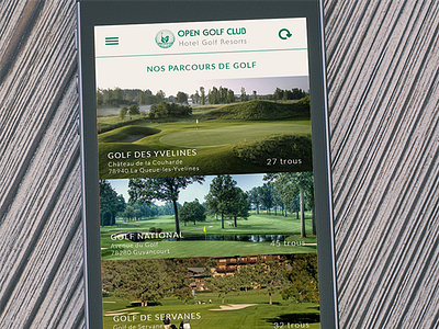 Open Golf Club app application golf mobile ui ux