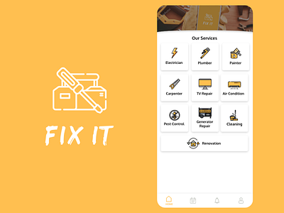 fixit app branding design icon mobile mobile app typography ui ui ux design ux