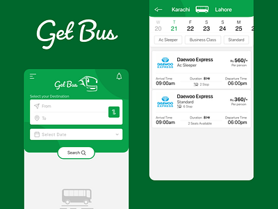 Get Bus app branding design icon mobile mobile app typography ui ui ux design ux