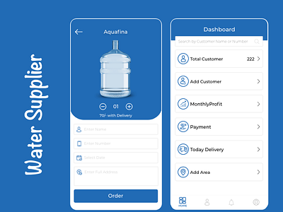 Water supplier app branding design icon mobile mobile app typography ui ui ux design ux