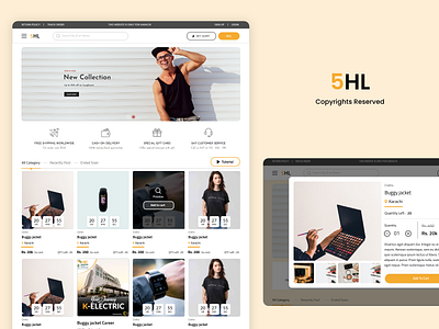 5HL design ecommerce landing landing page shopping ui ui ux design ux vendor web web design website website design