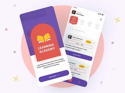 Learning Academy app app design design illustration mobile mobile app mobile app design school ui ui ux design ux vector