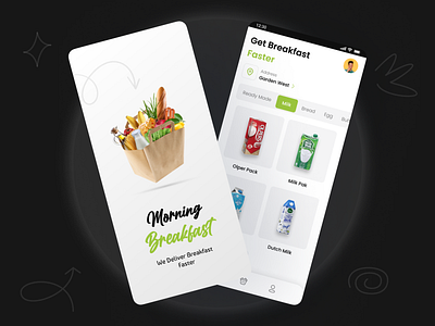 Morning Breakfast Concept App Design app design delivery app design illustration mobile mobile app ui ui ux design ux vector