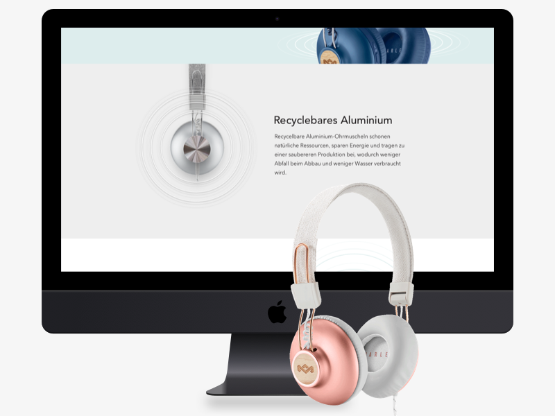Positive Vibration Landingpage mockup headphones product webdesign design webseite website userinterface uidesign uxdesign landingpage