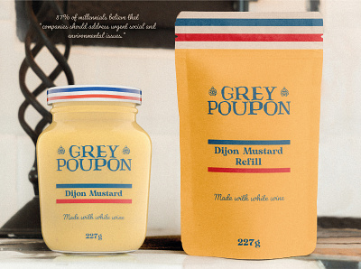 Grey Poupon brand refresh branding color design flat graphic design icon illustration logo logotype