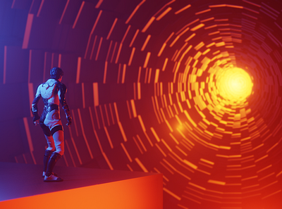 Space Portal 3d blender blender3d orange scifi space