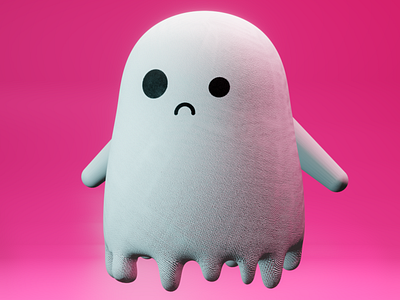 Sad Ghost 3d 3d art blender blender3d ghost modeling sad