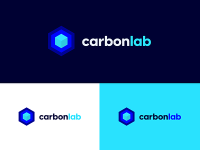 CarbonLab blue exploration exploration visual brand glow logo modern squared tecnology visual brand visual branding visual identity