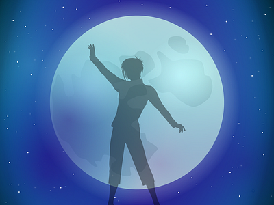 My moon, my ... adobe illustrator dance design girl illustration moon vector