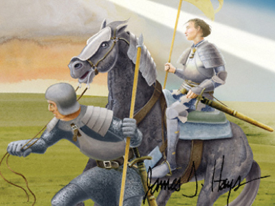 Joan of Arc history illustration photoshop watercolor